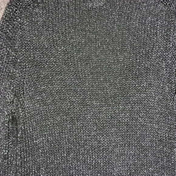 J Crew Cardigan Silver Metallic Knit V Neckline Buttons Pockets Sz S - Picture 7 of 7